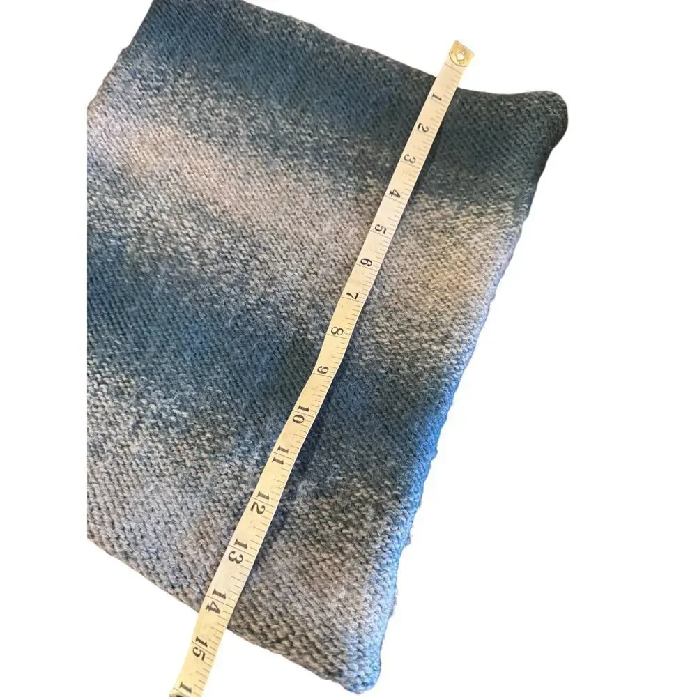Blue Ombré Knit Infinity Scarf – Cozy Soft Loop Scarf, Winter Accessory